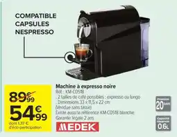 Carrefour Machine à expresso noire offre