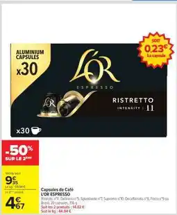 Carrefour Capsules de café L'OR Espresso offre