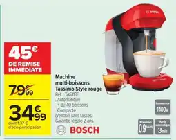 Carrefour Machine multi-boissons Tassimo Style rouge offre