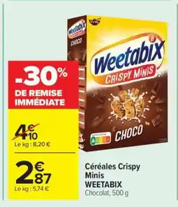 Carrefour Céréales Crispy Minis WEETABIX offre