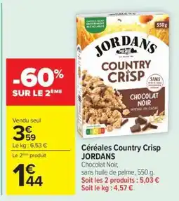 Carrefour Céréales Country Crisp JORDANS offre