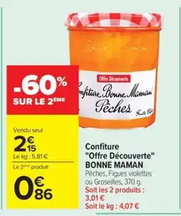 Carrefour Confiture Offre Découverte BONNE MAMAN offre