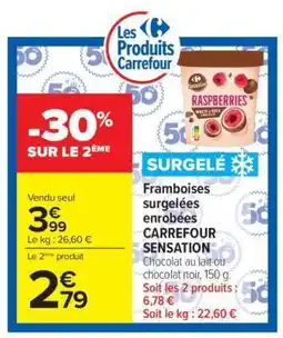 Carrefour Framboises surgelées enrobées CARREFOUR SENSATION offre