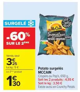 Carrefour Potato surgelés MCCAIN offre