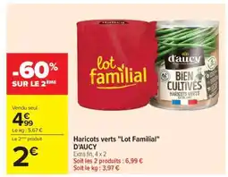 Carrefour Haricots verts Lot Familial D'AUCY offre