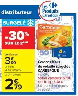 Carrefour Cordons bleus de volaille surgelés CARREFOUR offre