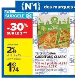 Carrefour Tarte surgelée CARREFOUR CLASSIC’ offre