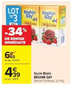 Carrefour Sucre blanc BEGHIN SAY offre