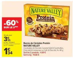 Carrefour Barres de Céréales Protéin NATURE VALLEY offre