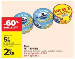 Carrefour THON 'PETIT NAVIRE' offre