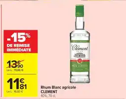 Carrefour Rhum Blanc Agricole Clément offre