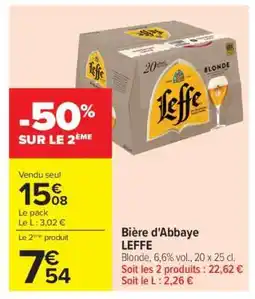 Carrefour Bière d’Abbaye LEFFE offre