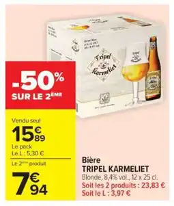 Carrefour Bière Tripel Karmeliet offre