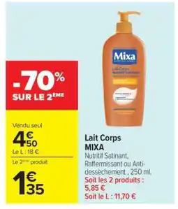 Carrefour Lait Corps Mixa offre