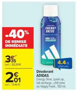 Carrefour Déodorant Adidas offre