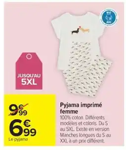 Carrefour Pyjama imprimé femme offre