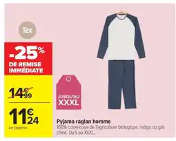 Carrefour Pyjama raglan homme offre