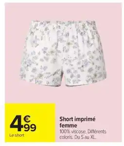 Carrefour Short imprimé femme offre
