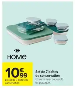 Carrefour Set de 7 boites de conservation offre