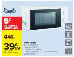 Carrefour Micro-ondes offre