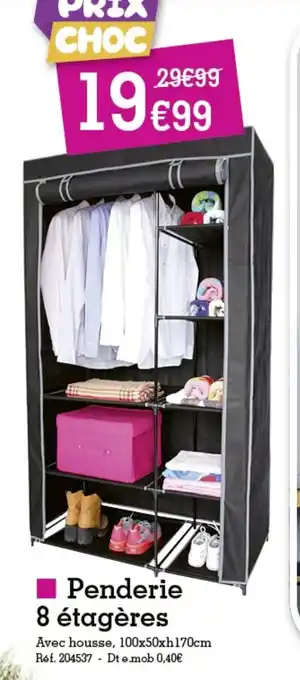 Kandy Penderie 8 étagères offre