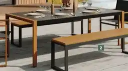 E.Leclerc Brico TABLE RECTANGULAIRE VERRE TREMPE ET IMITATION BOIS offre