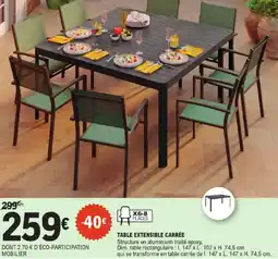 E.Leclerc Brico TABLE EXTENSIBLE CARRÉE offre