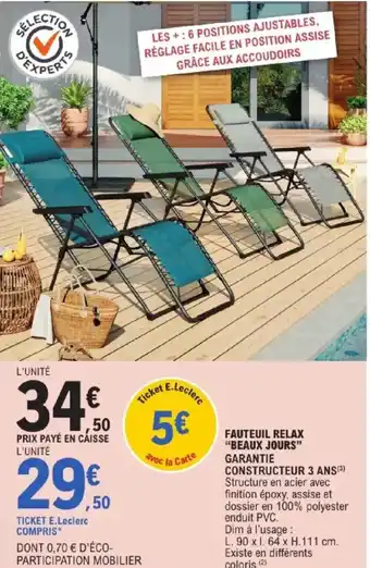 FAUTEUIL RELAX BEAUX JOURS