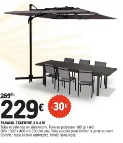 E.Leclerc Brico PARASOL EXCENTRE 3 X 4 M offre