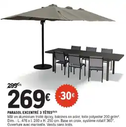 E.Leclerc Brico PARASOL EXCENTRÉ 3 TÊTES offre