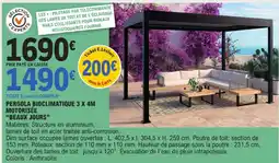 E.Leclerc Brico PERGOLA BIOCLIMATIQUE 3 X 4M MOTORISÉE BEAUX JOURS offre