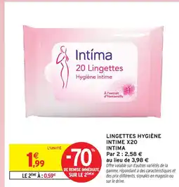 Intermarché Intima lingettes hygiène intime x20 offre