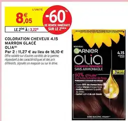 Intermarché Garnier olia coloration cheveux 4.15 marron glacé offre