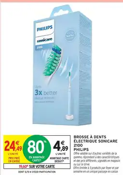 Intermarché Philips brosse à dents électrique sonicare 2100 offre