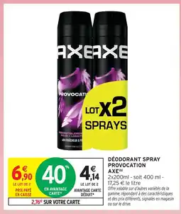 Intermarché Axe déodorant spray provocation offre