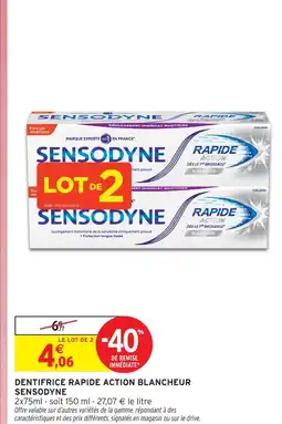Intermarché Sensodyne dentifrice rapide action blancheur offre