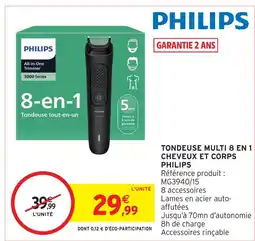 Intermarché Philips tondeuse multi 8 en 1 cheveux et corps offre