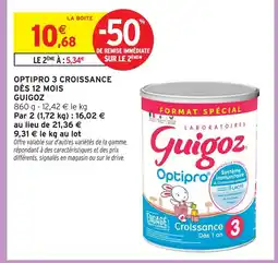 Intermarché Guigoz optipro 3 croissance dès 12 mois offre