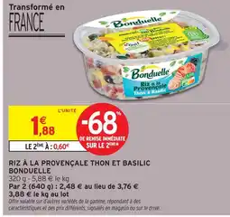 Intermarché Bonduelle riz à la provençale thon et basilic offre