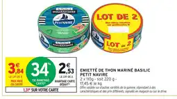 Intermarché Petit navire emietté de thon mariné basilic offre