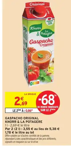 Intermarché Knorr & la potagere gaspacho original offre