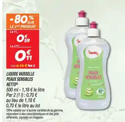 Netto Netto liquide vaisselle peaux sensibles(b) offre