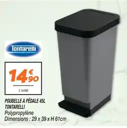 Netto Tontarelli poubelle à pédale 45l offre