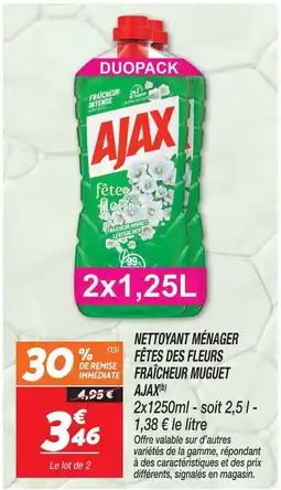 Netto Ajax nettoyant ménager fêtes des fleurs fraîcheur muguet(b) offre