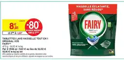 Intermarché Fairy tablettes lave-vaisselle tout en 1 original x35 offre