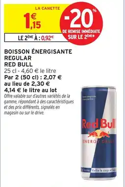 Intermarché Red bull boisson énergisante regular offre