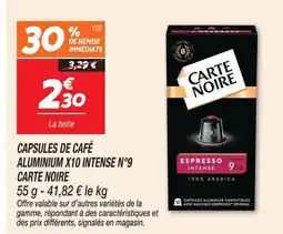 Netto Carte noire capsules de café aluminium x10 intense n°9 offre