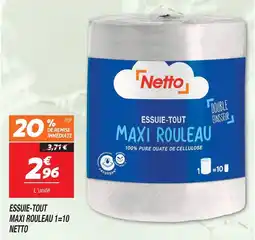 Netto Netto essuie-tout maxi rouleau 1 = 10 offre