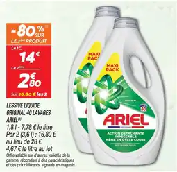 Netto Ariel lessive liquide original 40 lavages(b) offre