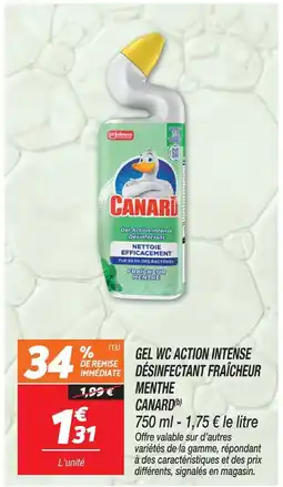Netto Canard gel wc action intense désinfectant fraîcheur menthe(b) offre